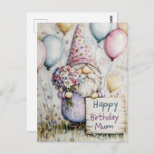 かわいい小人の誕生日デザイン（お母さんへ） ポストカード (正面/裏面)