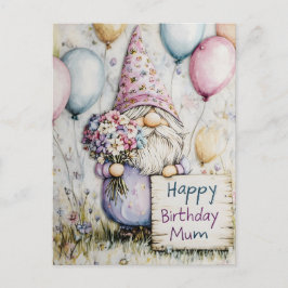 かわいい小人の誕生日デザイン（お母さんへ） ポストカード