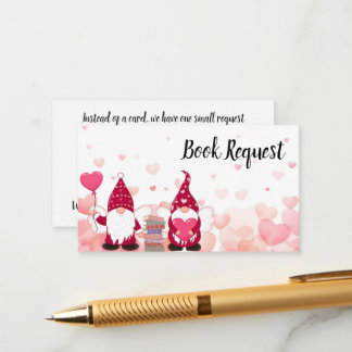 かわいい小人の赤ちゃんのブックシャワーのお願い エンクロージャーカード
