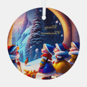 かわいい小人はクリスマスイブを期待する ガラスオーナメント (裏面)