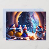 かわいい小人はクリスマスイブを期待する シーズンカード (正面/裏面)