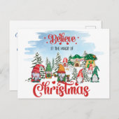 かわいい小人クリスマスをお祝いする シーズンポストカード (正面/裏面)
