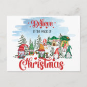 かわいい小人クリスマスをお祝いする シーズンポストカード (正面)