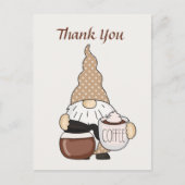 かわいい小人コーヒーショップの出店者がテキストを追加 感謝します ポストカード (正面)