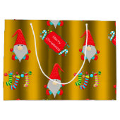 かわいい小人ゴールデンクリスマス ラージペーパーバッグ (裏面)