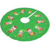 かわいい小人、サンタの小さなヘルパー緑 ブラッシュドポリエステルツリースカート (アングル)