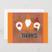 かわいい小人、感謝を捧げる 秋の季節 ポストカード (正面/裏面)