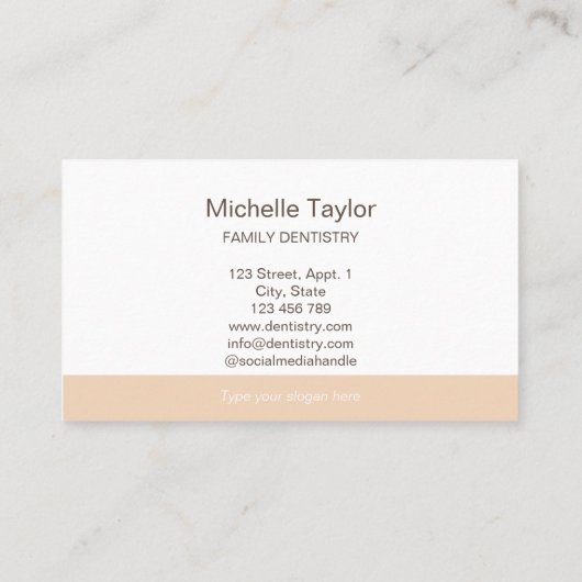 かわいい小児家庭歯科スマイル 名刺 (裏面)