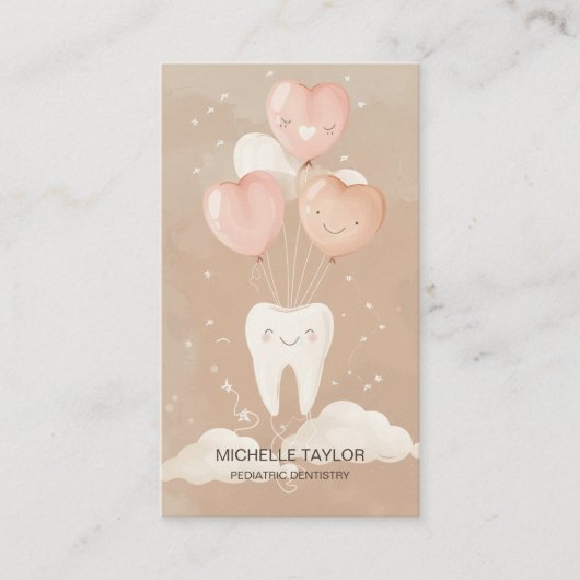 かわいい小児家庭歯科スマイル 名刺 (正面)