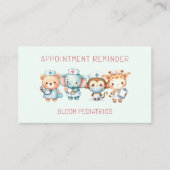 かわいい小児科医ドクターアポイントメントアラーム 予約カード (正面)