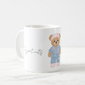 かわいい小児科看護師テディベアマグカップ コーヒーマグカップ (正面左)