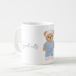 かわいい小児科看護師テディベアマグカップ コーヒーマグカップ