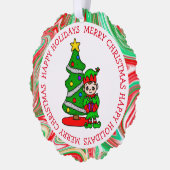 かわいい小妖精や小人とクリスマスツリーパーソナライズされたギフトラベル オーナメントカード (左)