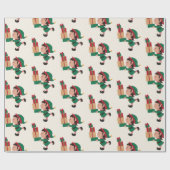 かわいい小妖精や小人とクリスマスプレゼント ラッピングペーパー (フラット)