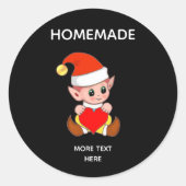 かわいい小妖精や小人と自家製文字クラシックラウンドステッカー ラウンドシール (正面)