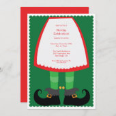 かわいい小妖精や小人のスカートの休日のパーティの招待状 招待状 (正面/裏面)