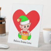 かわいい小妖精や小人やる気を起こさせると言葉 台座サイン (インサイチュ)