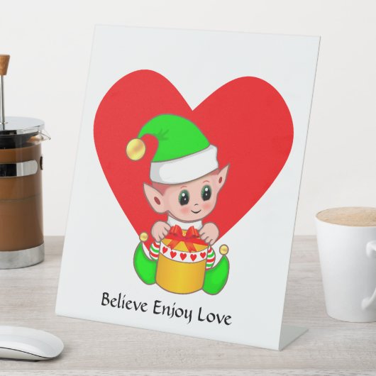 かわいい小妖精や小人やる気を起こさせると言葉 台座サイン (インサイチュ)