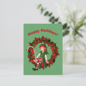 かわいい小妖精や小人オンリースクリスマスホリデーポストカード シーズンポストカード (スタンド正面)