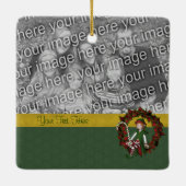 かわいい小妖精や小人オンリースホリデーフォト セラミックオーナメント (裏面)
