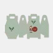 かわいい小妖精や小人ストライプのクリスマスギフトボックス フェイバーボックス (折り畳みなし)