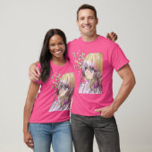 かわいい小妖精や小人ドロイド落ちる桜 Tシャツ (ユニセックス)