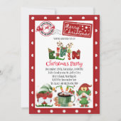 かわいい小妖精や小人ノースポールクリスマスパーティの招待状 招待状 (正面)