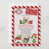 かわいい小妖精や小人ノースポールクリスマスパーティの招待状 招待状 (正面)