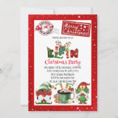 かわいい小妖精や小人ノースポールクリスマスパーティの招待状 招待状 (正面)