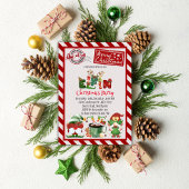 かわいい小妖精や小人ノースポールクリスマスパーティの招待状 招待状