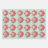 かわいい小妖精や小人ファミリー4写真あいさつパーソナライズされたい ラッピングペーパーシート (正面2)