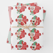 かわいい小妖精や小人ファミリー4写真あいさつパーソナライズされたい ラッピングペーパーシート (インサイチュ)