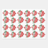 かわいい小妖精や小人ファミリー4写真あいさつパーソナライズされたい ラッピングペーパーシート (正面)