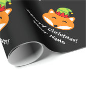 かわいい小妖精や小人フォックスクリスマスラッピング紙 子供へ ラッピングペーパー (ロールコーナー)