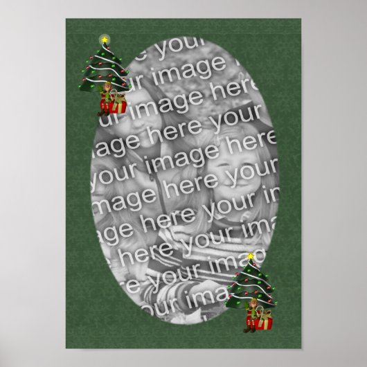 かわいい小妖精や小人ホリデイあなたの写真を追加 ポスター (正面)