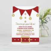 かわいい小妖精や小人ホリデーギフト交換パーティの招待状 招待状 (スタンド正面)