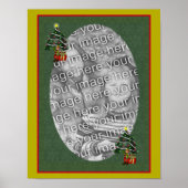 かわいい小妖精や小人ホリデーフレーム自分の写真を作成 ポスター (正面)