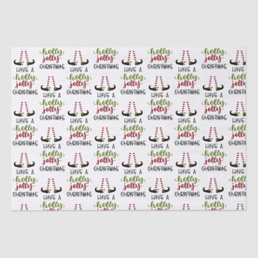 かわいい小妖精や小人ホリーすてきクリスマスパーソナライズされた 薄葉紙 (正面)