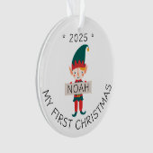 かわいい小妖精や小人マイ初めてのクリスマス名前をカスタムする オーナメント (正面)