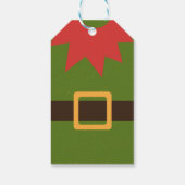 かわいい小妖精や小人衣装レッドグリーンブラウンクリスマス ギフトタグ (裏面)