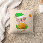 かわいい小妖精や小人&カボンプキンオンライトベージュ クッション (ブランケット)