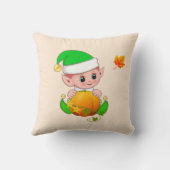 かわいい小妖精や小人&カボンプキンオンライトベージュ クッション (裏面)