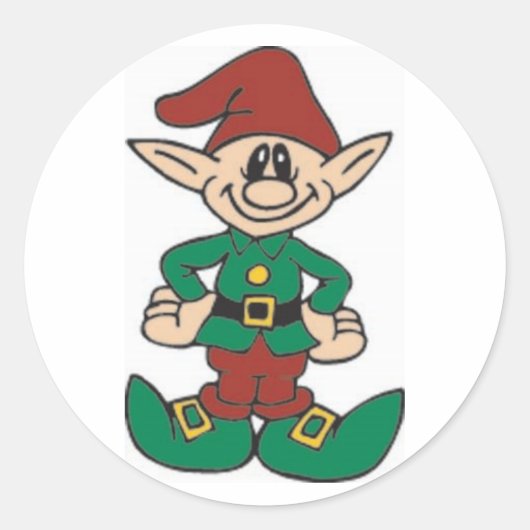 かわいい小妖精や小人 ラウンドシール (正面)