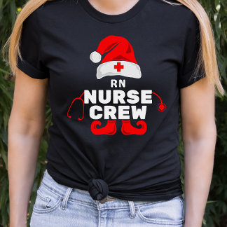 かわいい小妖精や小人RNナースクリスマスクルー Tシャツ