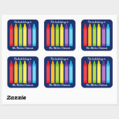 かわいい小学校この本はクレヨンに属している スクエアシール (シート)