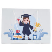 かわいい小学校の卒業式付き添え ラージペーパーバッグ (裏面)