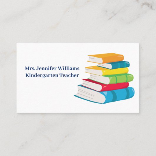 かわいい小学校幼稚園先生クレヨン 名刺 (裏面)