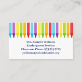 かわいい小学校幼稚園先生クレヨン 名刺 (正面)