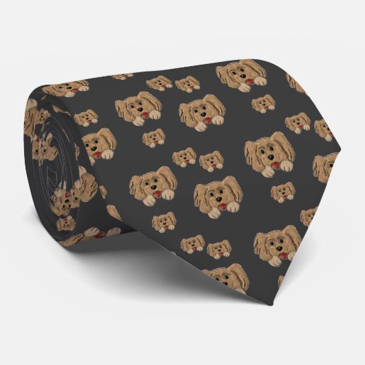 かわいい小犬が付いているノベルティのタイ ネクタイ (ロール)