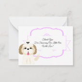 かわいい小犬のサンキューカード ノートカード (正面)